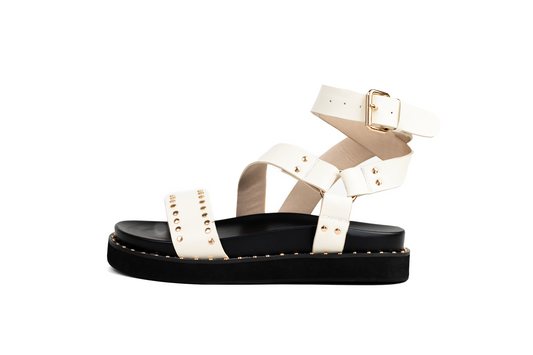 White Leather Chunky Sandal – Anne