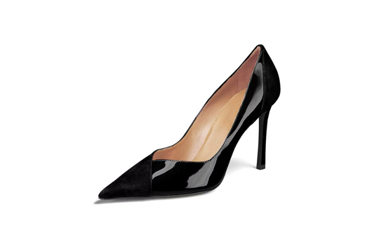 Black Two-Tone Leather Pump – Verona