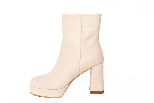 Bex Platform Boot Cream Boots by Sole Shoes NZ AB19-36
