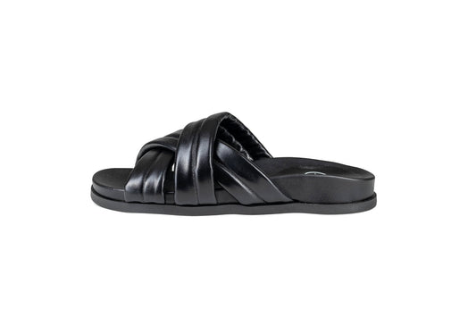 Zen Leather Slides Black- PREORDER Flats by Sole Shoes NZ F21-36