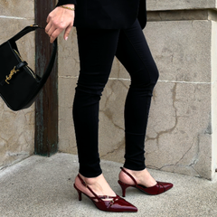 Wine Leather Kitten Heel – Alessia