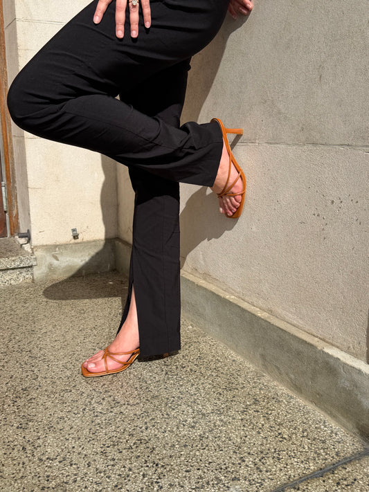 Tan Leather Strappy Heel - Noelle