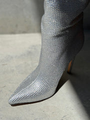 Dixie Rhinestone Boot Silver Boots by Sole Shoes NZ LB9-36