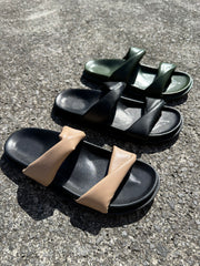 Full Leather Slide Sandals – Twist Slide
