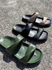 Full Leather Slide Sandals – Twist Slide
