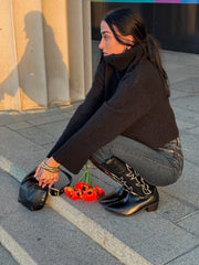 Black Stitch Western Knee-High Boot – Rodeo