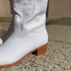 White Stitch Western Knee-High Boot – Rodeo