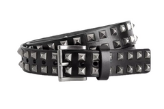 Black Leather Studded Belt - Rogue