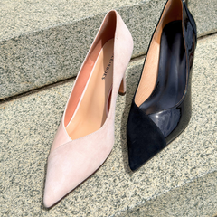 Blush Pink Two-Tone Leather Pump – Verona