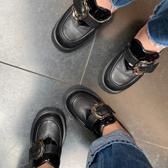 Chunky Platform Black Leather Mule – Ryder