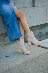 Cream Leather Platform Ankle Boots – Bex