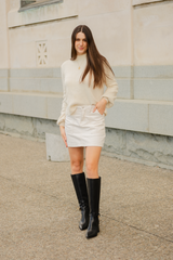 Wide Fit Black Leather Knee-High Boots – Tess