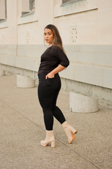 Cream Leather Platform Ankle Boots – Bex