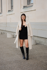 Standard Fit Black Leather Knee-High Boots – Tess