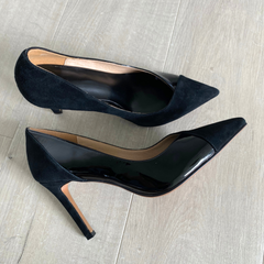 Black Two-Tone Leather Pump – Verona
