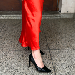 Black Two-Tone Leather Pump – Verona