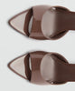 Coffee Brown Patent Leather Mule Heel - Milan
