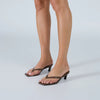 Black Kitten Heel Thong Sandal - Sid
