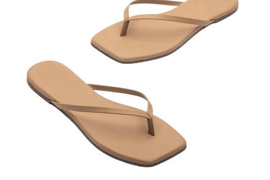 Nude Wide Fit Split-Toe Leather Sandals – Serenity