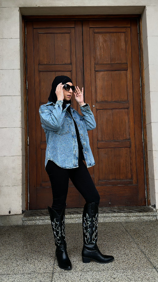 Black Stitch Western Knee-High Boot – Rodeo