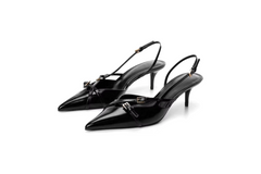 Black Patent Leather Kitten Heel – Alessia