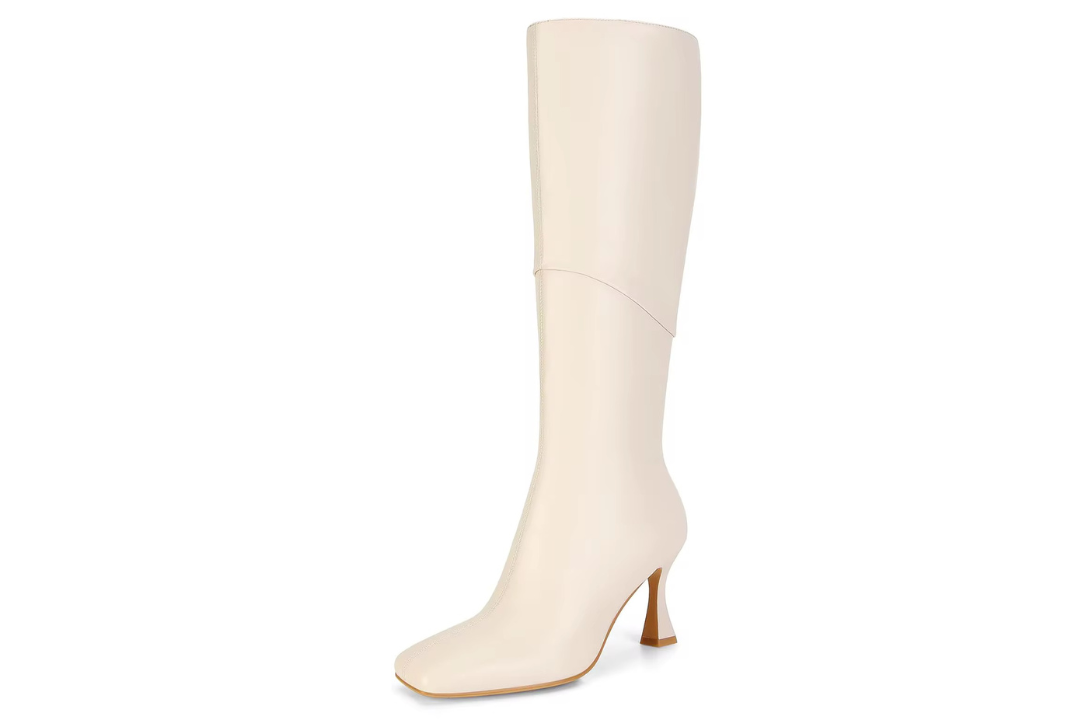 Cream Leather Knee-High Boots – Lila