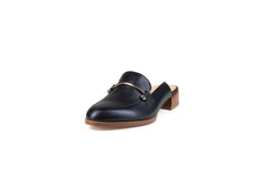 Aria Flat Mule Black Flats by Sole Shoes NZ F22-36