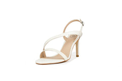 Ariana Strappy Sandal White Heels by Sole Shoes NZ H18-36