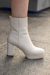 Bex Platform Boot Cream Boots by Sole Shoes NZ AB19-36