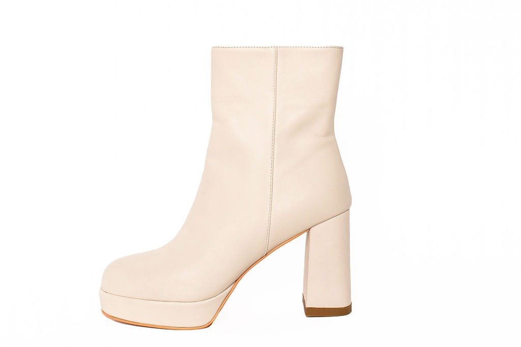 Bex Platform Boot Cream Boots by Sole Shoes NZ AB19-36