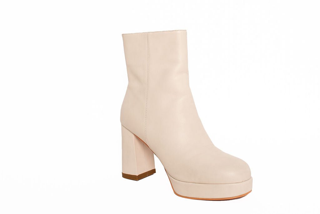 Bex Platform Boot Cream Boots by Sole Shoes NZ AB19-36