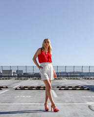 Bianca Platform Sandal Red Heels by Sole Shoes NZ H26-36