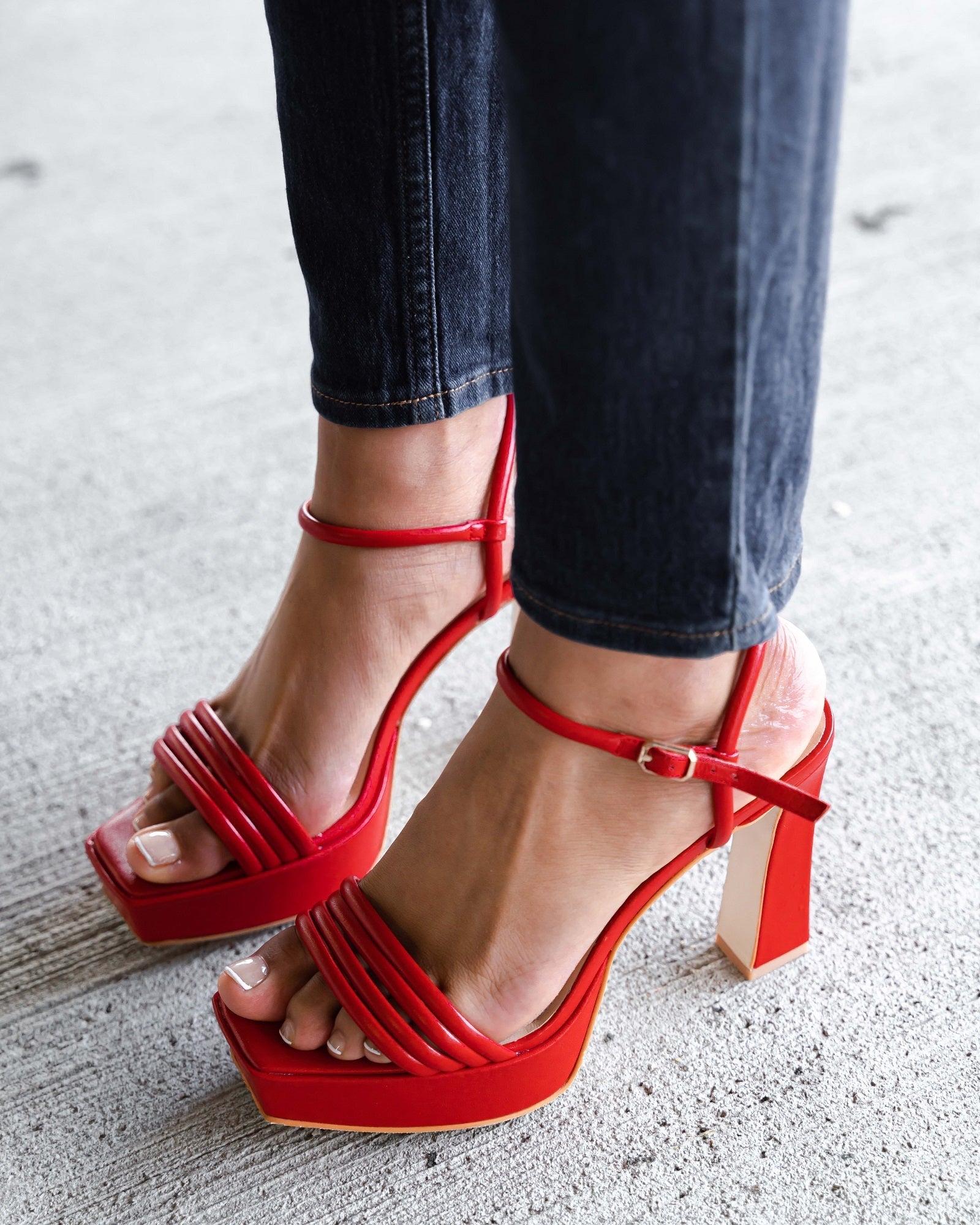 Bianca Platform Sandal Red Heels by Sole Shoes NZ H26-36