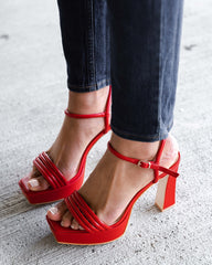 Bianca Platform Sandal Red Heels by Sole Shoes NZ H26-36