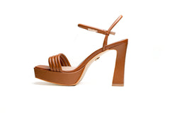 Bianca Platform Sandal Tan Heels by Sole Shoes NZ H26-36
