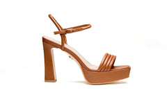 Bianca Platform Sandal Tan Heels by Sole Shoes NZ H26-36