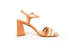 Eli Block Heel Sandal Nude Heels by Sole Shoes NZ H31B-36