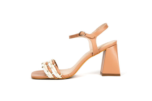 Eli Block Heel Sandal Nude Heels by Sole Shoes NZ H31B-36 2000