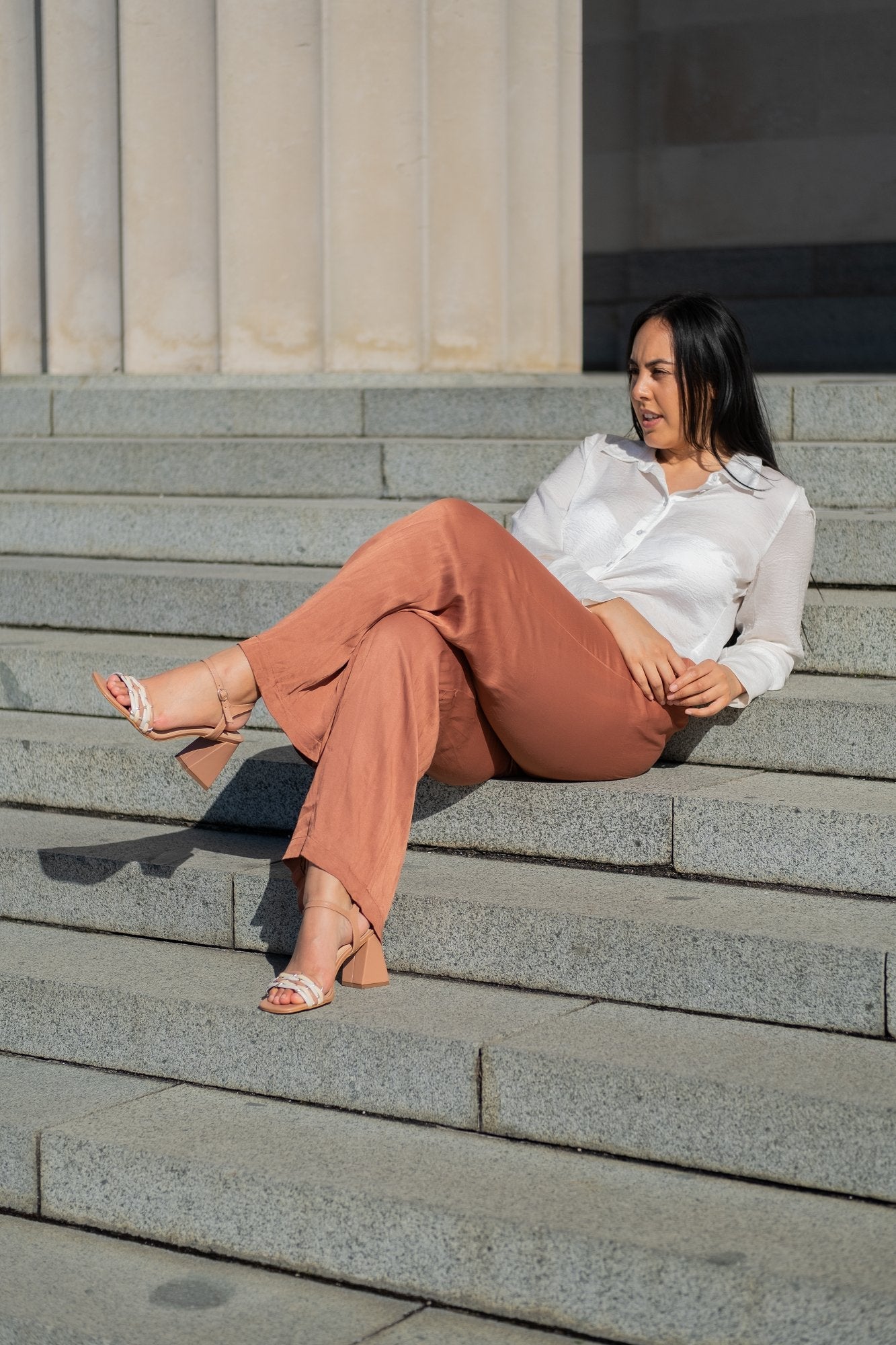 Eli Block Heel Sandal Nude Heels by Sole Shoes NZ H31B-36