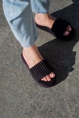 Loft Platform Slides Black Flats by Sole Shoes NZ F25B-35