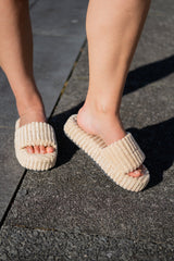 Loft Platform Slides Nude Flats by Sole Shoes NZ F25N-35