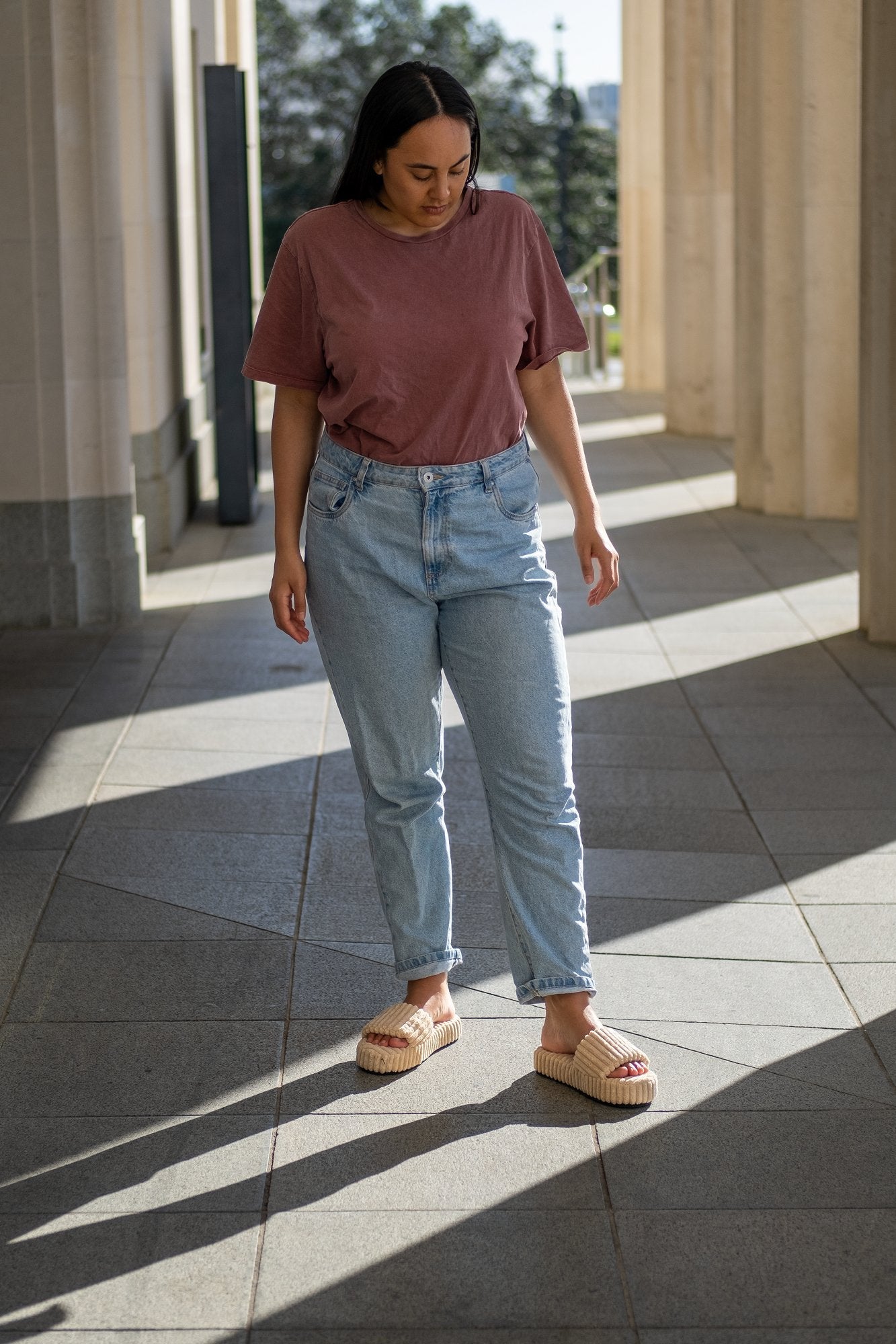 Loft Platform Slides Nude Flats by Sole Shoes NZ F25N-35