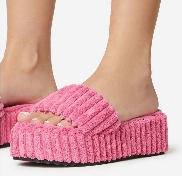 Loft Platform Slides Rose Flats by Sole Shoes NZ F25R-35