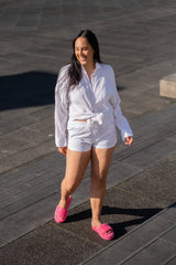 Loft Platform Slides Rose Flats by Sole Shoes NZ F25R-35