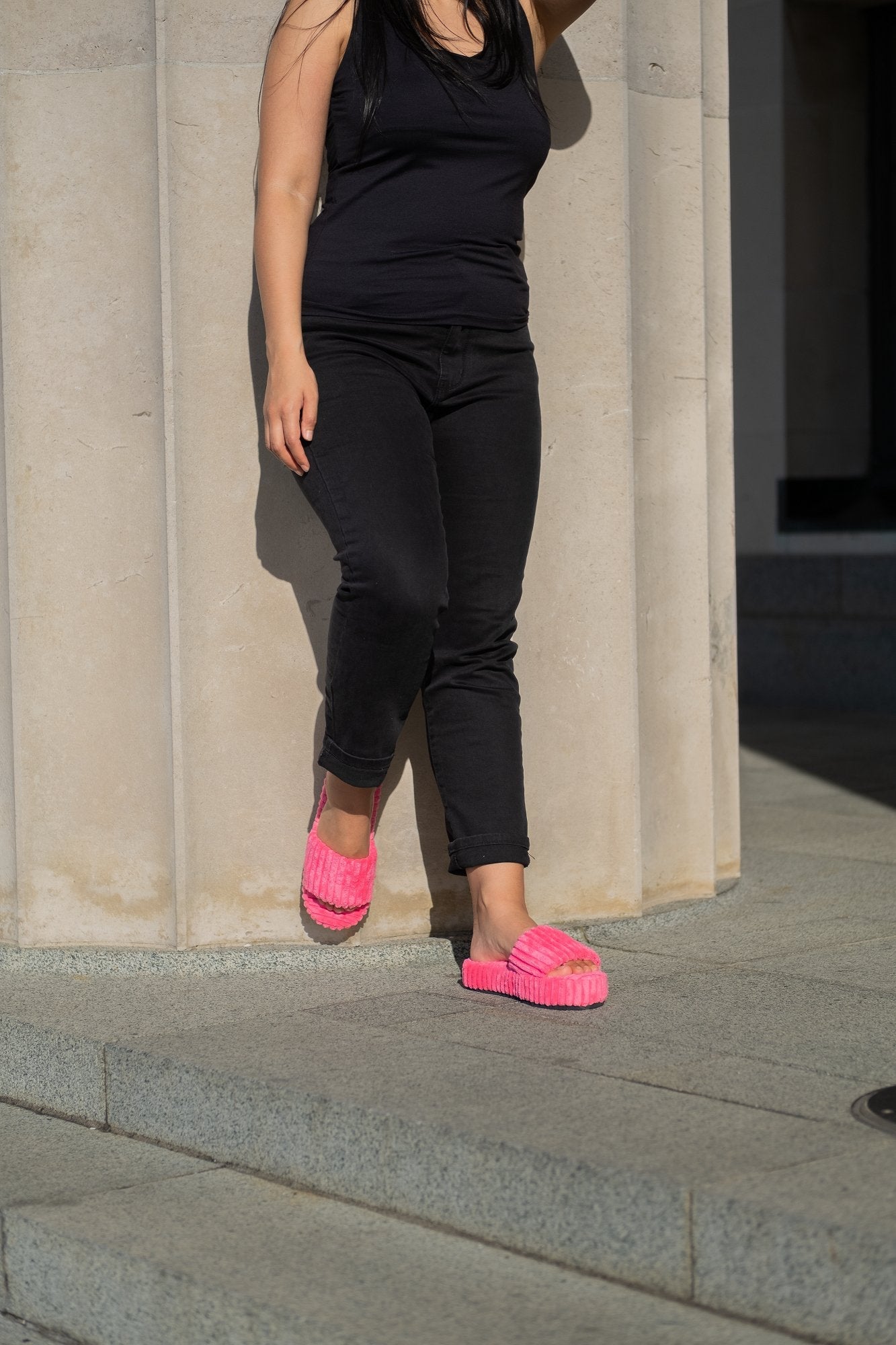 Loft Platform Slides Rose Flats by Sole Shoes NZ F25R-35