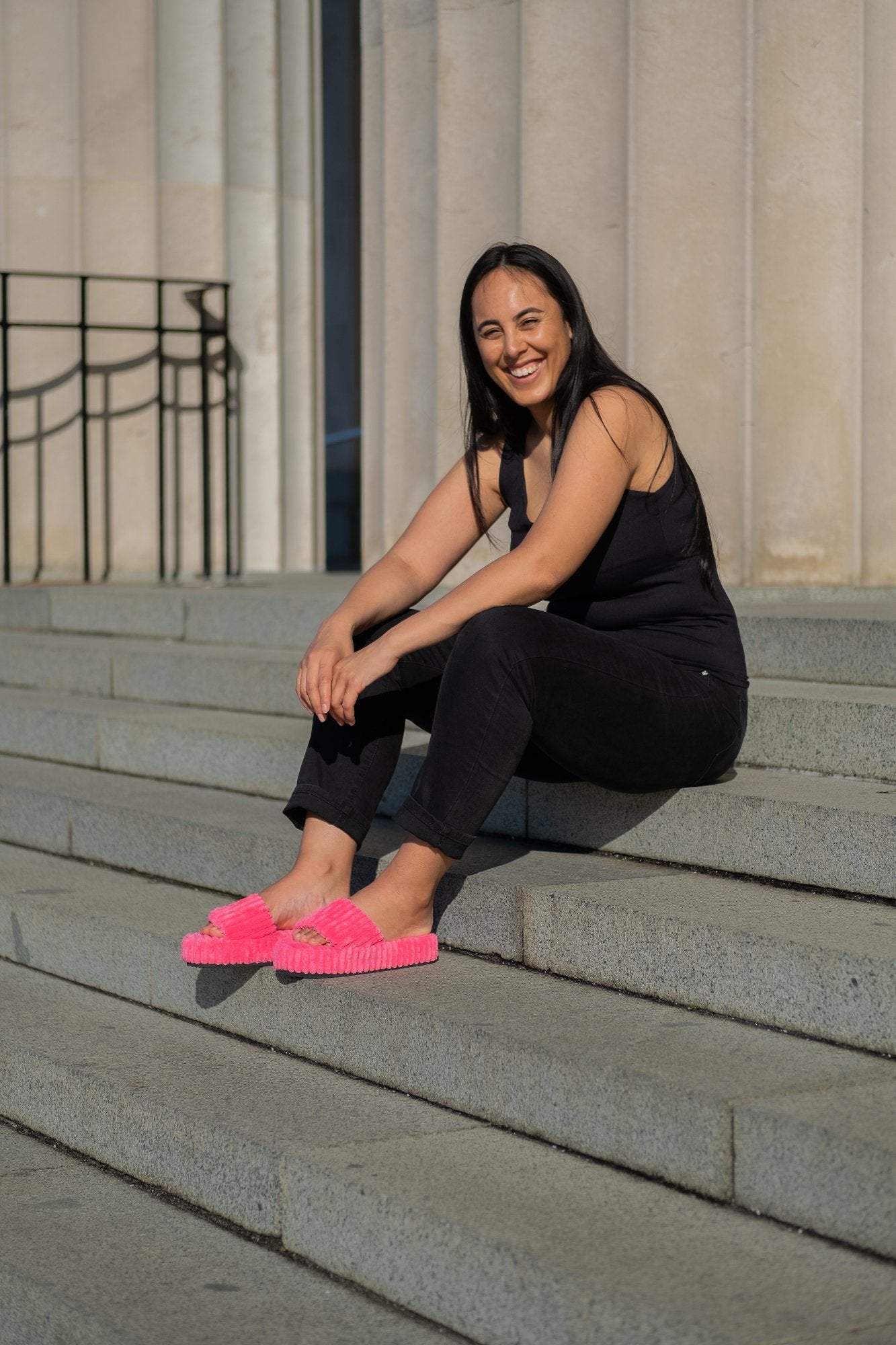 Loft Platform Slides Rose Flats by Sole Shoes NZ F25R-35