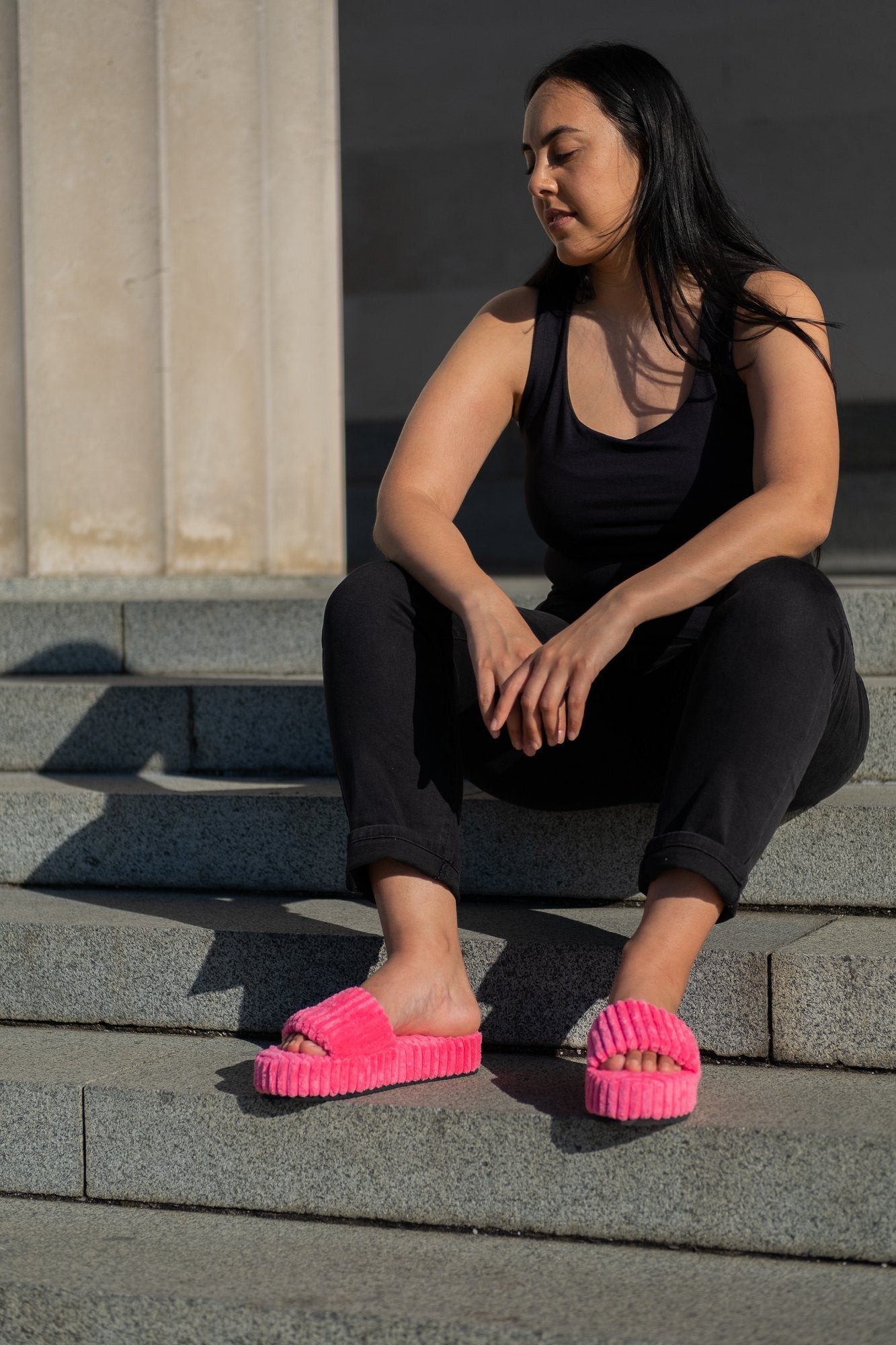 Loft Platform Slides Rose Flats by Sole Shoes NZ F25R-35