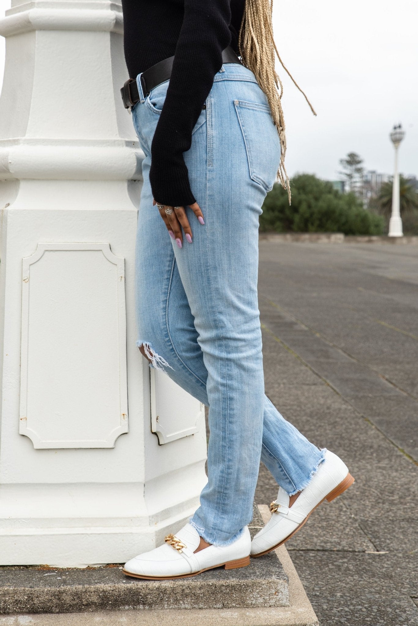 Lux Loafer White Flats by Sole Shoes NZ F11-35