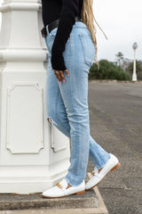 Lux Loafer White Flats by Sole Shoes NZ F11-35