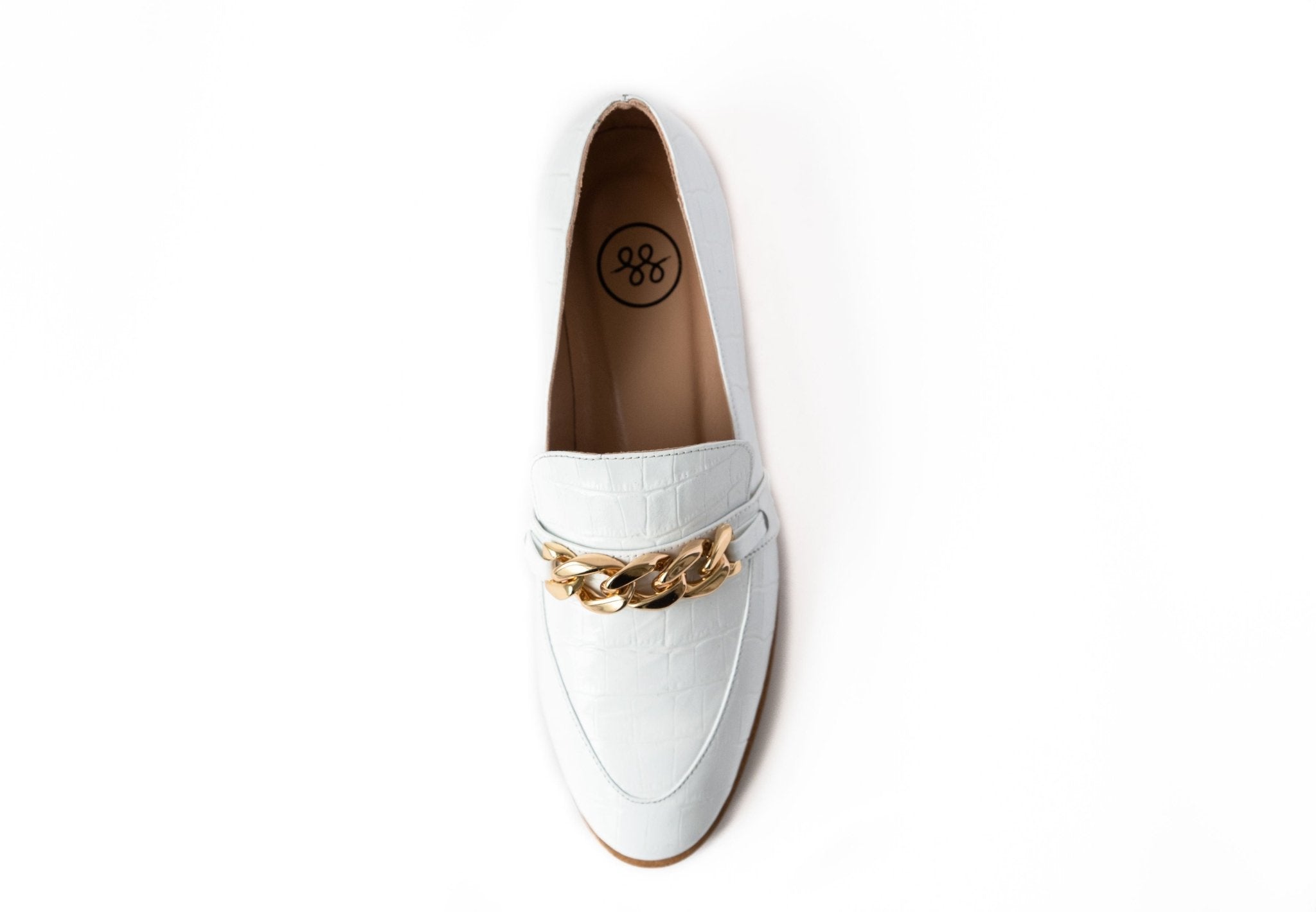Lux Loafer White Flats by Sole Shoes NZ F11-35